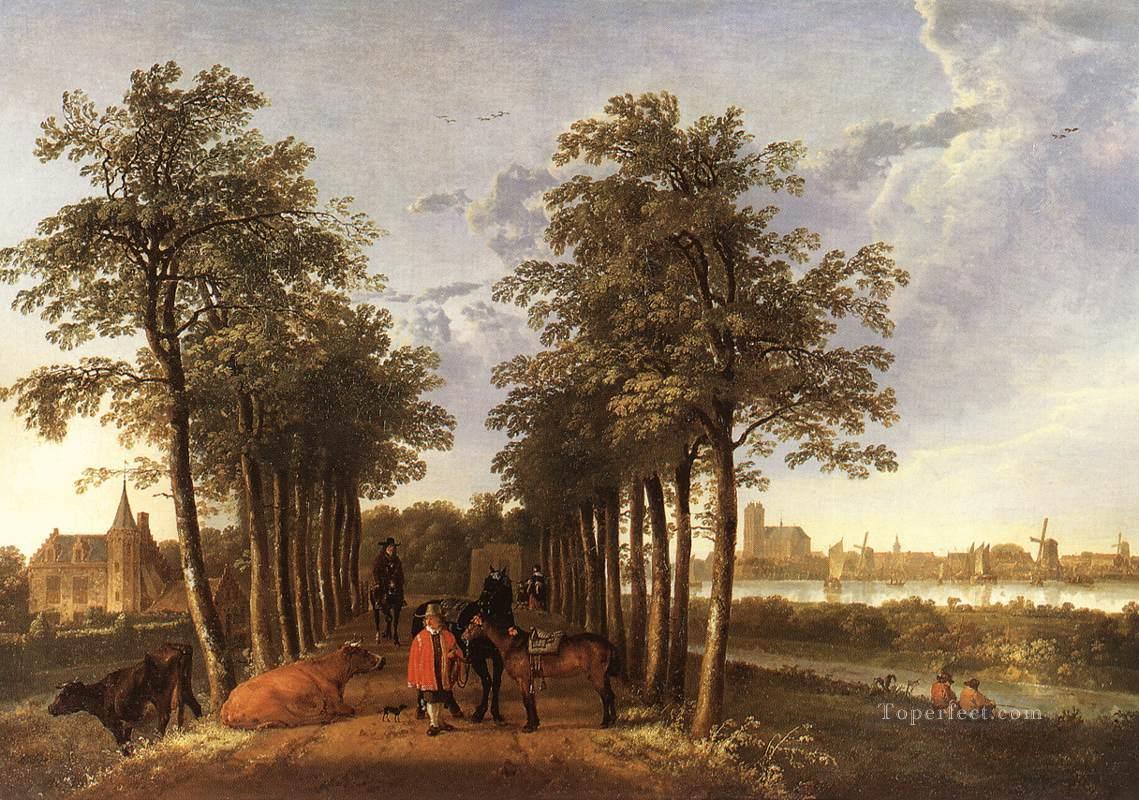 The Avenue At Meerdervoort countryside scenery Aelbert Cuyp Oil Paintings